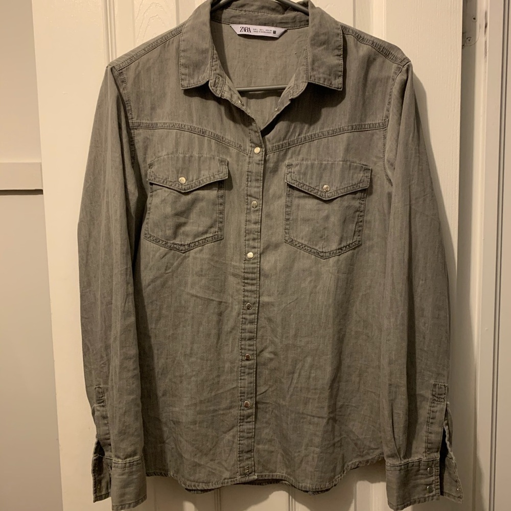 Grey Cotton Zara shirt